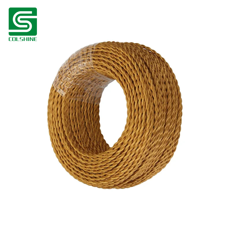 Electrical Rope Wire Vintage Antique Braided Twisted Fabric Lighting Cable Woven Silk Flexible Cord.jpg